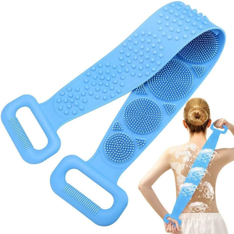 Cinta Escova de Banho Esponja de Silicone Massageadora Com Alças - BodySponge®